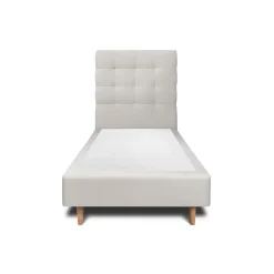 Lit avec tête de lit capitonnée velours et sommier - Lit en bois massif>Sommeil De Plomb Best