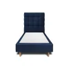 Lit avec tête de lit capitonnée velours et sommier - Lit en bois massif>Sommeil De Plomb Discount