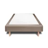 Sommeil De Plomb Lit avec tête de lit capitonnée velours et sommier - Lit en bois massif* Lit Simple