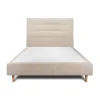 Sommeil De Plomb Lit avec tête de lit capitonnée tissu et sommier tapissier - Lit en bois massif* Lit Simple