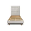 Lit avec tête de lit capitonnée velours et sommier kit - Lit en bois massif>Sommeil De Plomb Outlet