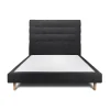 Lit avec tête de lit capitonnée tissu et sommier tapissier - Lit en bois massif>Sommeil De Plomb