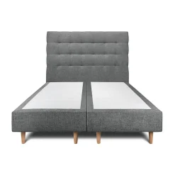 Lit avec tête de lit capitonnée tissu et sommier tapissier - Lit en bois massif>Sommeil De Plomb Outlet