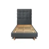Lit avec tête de lit capitonnée velours et sommier kit - Lit en bois massif>Sommeil De Plomb Hot