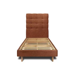 Lit avec tête de lit capitonnée et sommier kit - Lit en bois massif>Sommeil De Plomb Online
