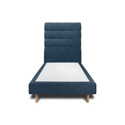 Sommeil De Plomb Lit avec tête de lit capitonnée tissu et sommier tapissier - Lit en bois massif* Lit Simple