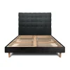 Lit avec tête de lit capitonnée et sommier kit - Lit en bois massif>Sommeil De Plomb Discount