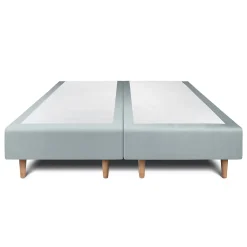Sommeil De Plomb Lit avec tête de lit capitonnée velours et sommier - Lit en bois massif* Lit Double