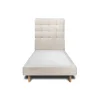Lit avec tête de lit capitonnée et sommier tapissier - Lit en bois massif>Sommeil De Plomb Outlet