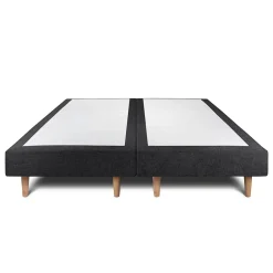 Sommeil De Plomb Lit avec tête de lit capitonnée tissu et sommier tapissier - Lit en bois massif* Lit Double