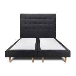 Sommeil De Plomb Lit avec tête de lit capitonnée tissu et sommier tapissier - Lit en bois massif* Lit Double