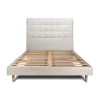 Lit avec tête de lit capitonnée et sommier kit - Lit en bois massif>Sommeil De Plomb New