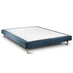 Lit avec tête de lit capitonnée et sommier tapissier - Lit en bois massif><noscript><img width=