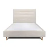 Lit avec tête de lit capitonnée tissu et sommier tapissier - Lit en bois massif>Sommeil De Plomb Discount
