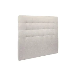 Lit avec tête de lit capitonnée tissu et sommier tapissier - Lit en bois massif><noscript><img width=