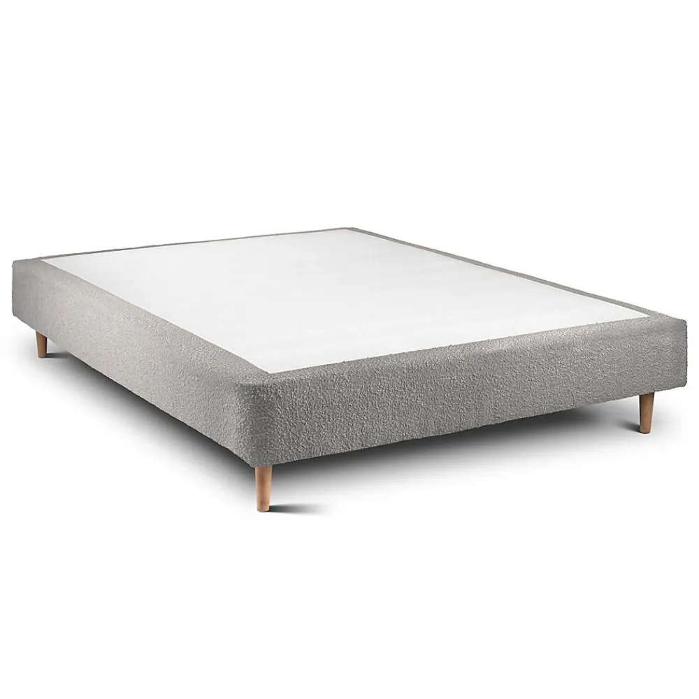 Sommeil De Plomb Lit avec tête de lit capitonnée et sommier tapissier - Lit en bois massif* Lit Double