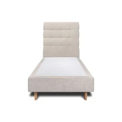 Lit avec tête de lit capitonnée tissu et sommier tapissier - Lit en bois massif>Sommeil De Plomb Outlet