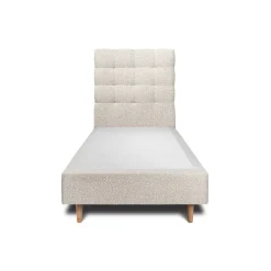 Lit avec tête de lit capitonnée et sommier tapissier - Lit en bois massif>Sommeil De Plomb Clearance