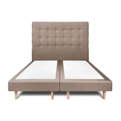 Sommeil De Plomb Lit avec tête de lit capitonnée velours et sommier - Lit en bois massif* Lit Double
