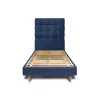 Lit avec tête de lit capitonnée velours et sommier kit - Lit en bois massif>Sommeil De Plomb New