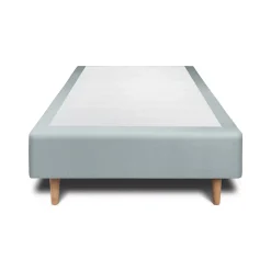 Sommeil De Plomb Lit avec tête de lit capitonnée velours et sommier - Lit en bois massif* Lit Simple