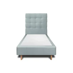 Sommeil De Plomb Lit avec tête de lit capitonnée velours et sommier - Lit en bois massif* Lit Simple