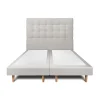 Sommeil De Plomb Lit avec tête de lit capitonnée velours et sommier - Lit en bois massif* Lit Double