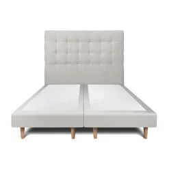 Sommeil De Plomb Lit avec tête de lit capitonnée velours et sommier - Lit en bois massif* Lit Double
