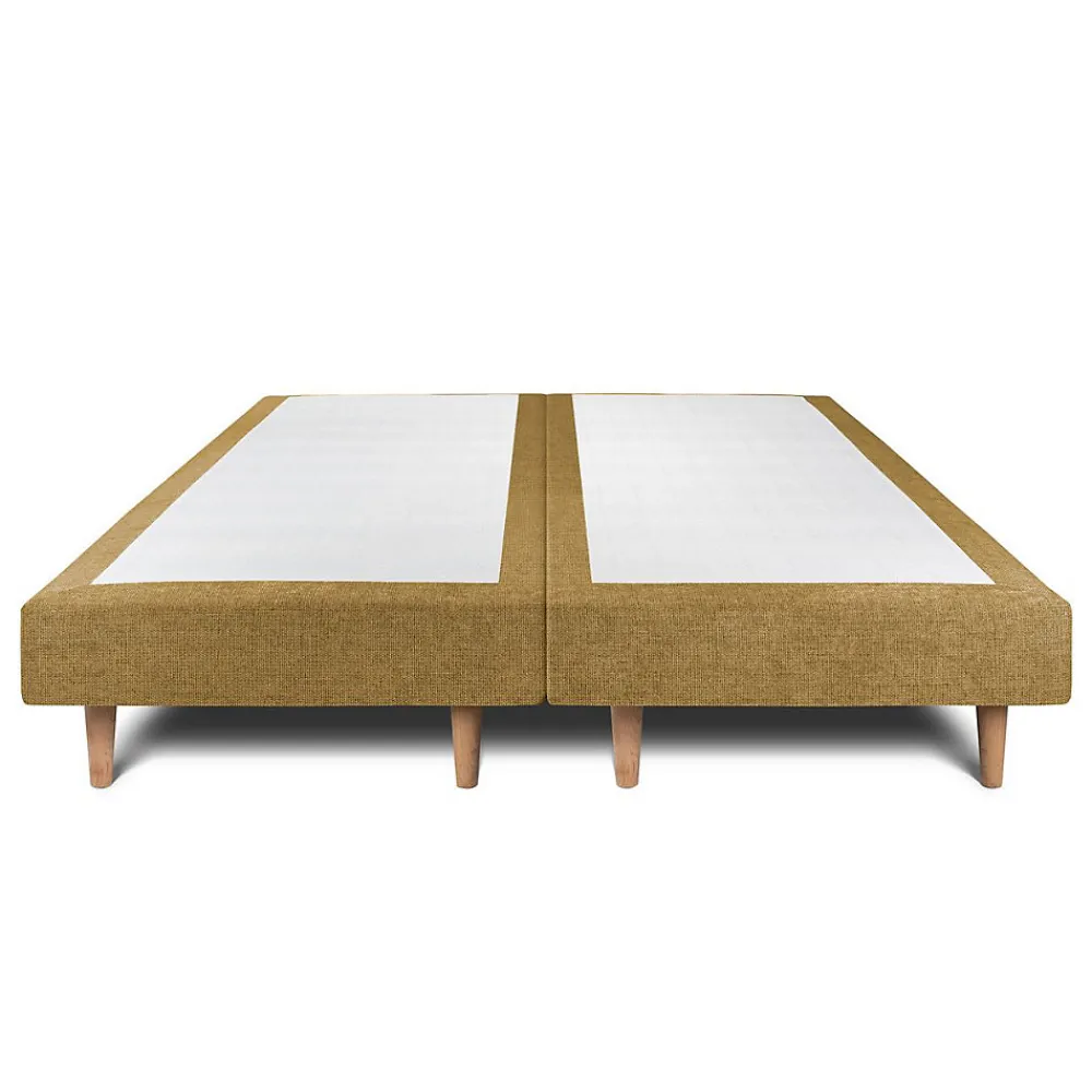 Lit avec tête de lit capitonnée tissu et sommier tapissier - Lit en bois massif>Sommeil De Plomb Best