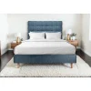 Sommeil De Plomb Lit avec tête de lit capitonnée et sommier tapissier - Lit en bois massif* Lit Double