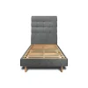 Lit avec tête de lit capitonnée tissu et sommier kit - Lit en bois massif>Sommeil De Plomb Online
