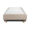 Sommeil De Plomb Lit avec tête de lit capitonnée tissu et sommier tapissier - Lit en bois massif* Lit Simple