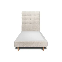 Sommeil De Plomb Lit avec tête de lit capitonnée et sommier tapissier - Lit en bois massif* Lit Simple