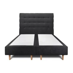 Sommeil De Plomb Lit avec tête de lit capitonnée tissu et sommier tapissier - Lit en bois massif* Lit Double