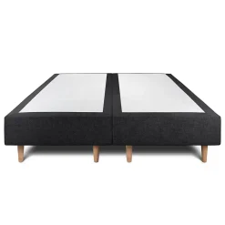 Sommeil De Plomb Lit avec tête de lit capitonnée tissu et sommier tapissier - Lit en bois massif* Lit Double