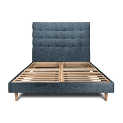 Lit avec tête de lit capitonnée et sommier kit - Lit en bois massif>Sommeil De Plomb New