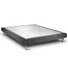 Sommeil De Plomb Lit avec tête de lit capitonnée velours et sommier - Lit en bois massif* Lit Double