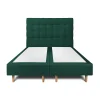Lit avec tête de lit capitonnée velours et sommier - Lit en bois massif>Sommeil De Plomb Discount