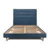 Sommeil De Plomb Lit avec tête de lit capitonnée tissu et sommier kit - Lit en bois massif* Lit Simple