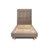 Lit avec tête de lit capitonnée velours et sommier kit - Lit en bois massif>Sommeil De Plomb Discount