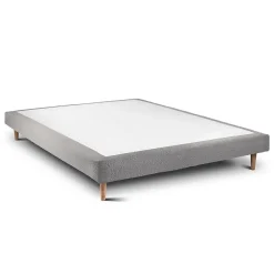 Sommeil De Plomb Lit avec tête de lit capitonnée et sommier tapissier - Lit en bois massif* Lit Double