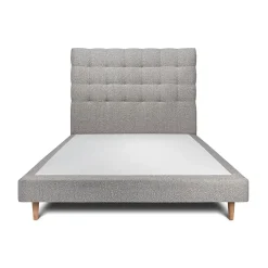 Sommeil De Plomb Lit avec tête de lit capitonnée et sommier tapissier - Lit en bois massif* Lit Double