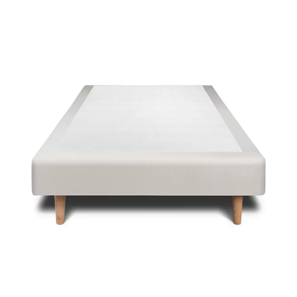Sommeil De Plomb Lit avec tête de lit capitonnée velours et sommier - Lit en bois massif* Lit Simple