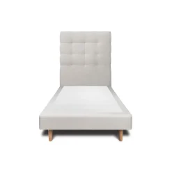 Sommeil De Plomb Lit avec tête de lit capitonnée velours et sommier - Lit en bois massif* Lit Simple