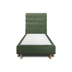 Lit avec tête de lit capitonnée tissu et sommier tapissier - Lit en bois massif>Sommeil De Plomb Sale