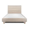 Lit avec tête de lit capitonnée tissu et sommier tapissier - Lit en bois massif>Sommeil De Plomb Clearance