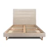 Lit avec tête de lit capitonnée tissu et sommier kit - Lit en bois massif>Sommeil De Plomb Online