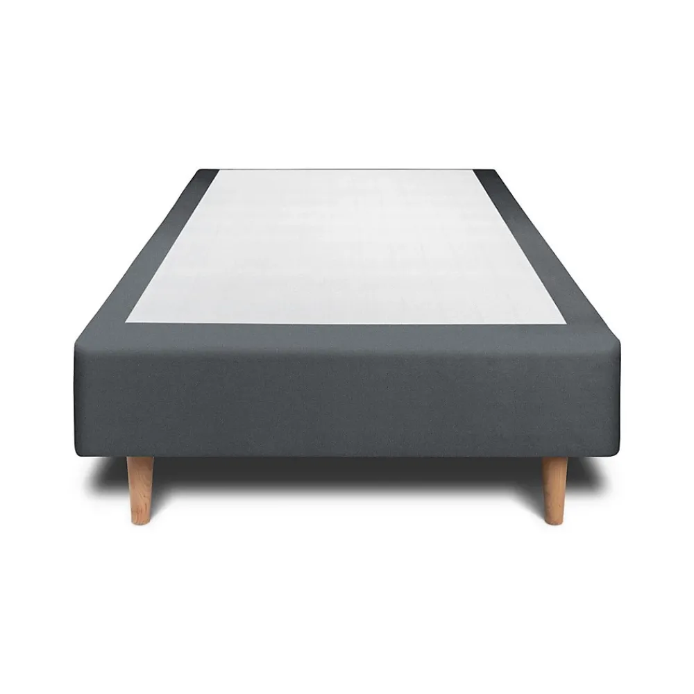 Sommeil De Plomb Lit avec tête de lit capitonnée velours et sommier - Lit en bois massif* Lit Simple