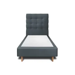 Sommeil De Plomb Lit avec tête de lit capitonnée velours et sommier - Lit en bois massif* Lit Simple