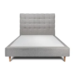 Sommeil De Plomb Lit avec tête de lit capitonnée et sommier tapissier - Lit en bois massif* Lit Double
